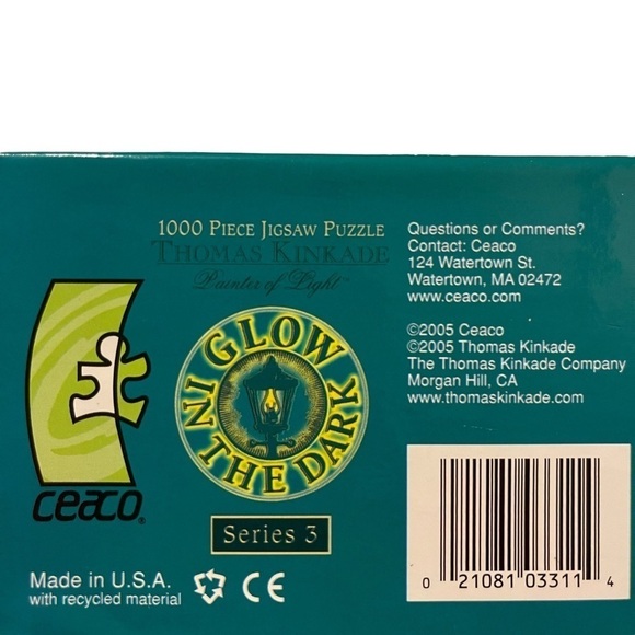 Ceaco Thomas Kinkade 1000 PC Puzzle Sweetheart Cottage Glow in the Dark SEALED - Picture 3 of 10